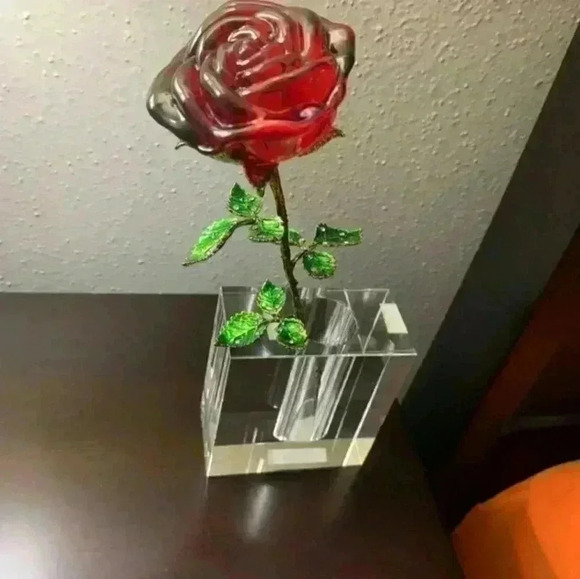 Crystal Red Rose Flower Figurines Craft Bi… - Picture 7 of 15